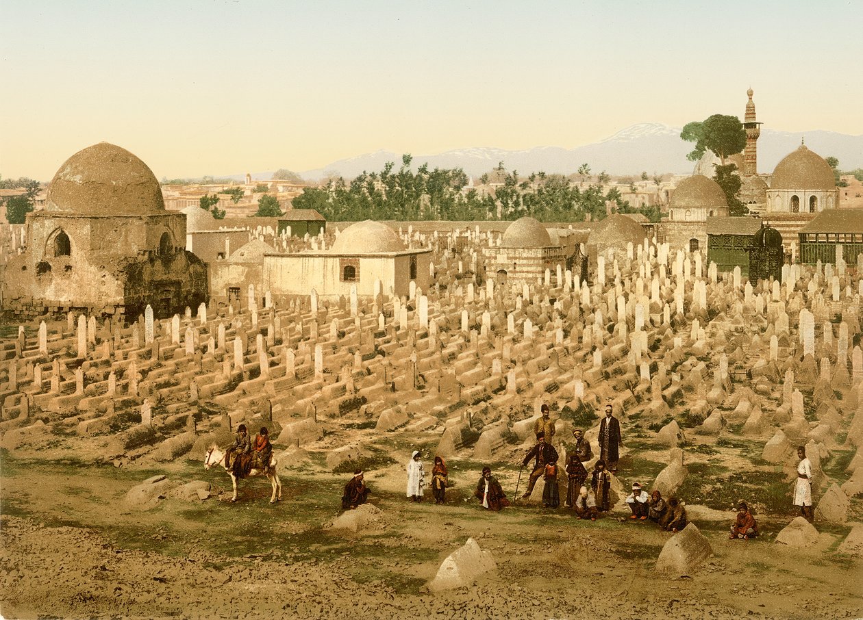 Begraafplaats van Meidan, Damascus, ca. 1880-1900 door Swiss Photographer