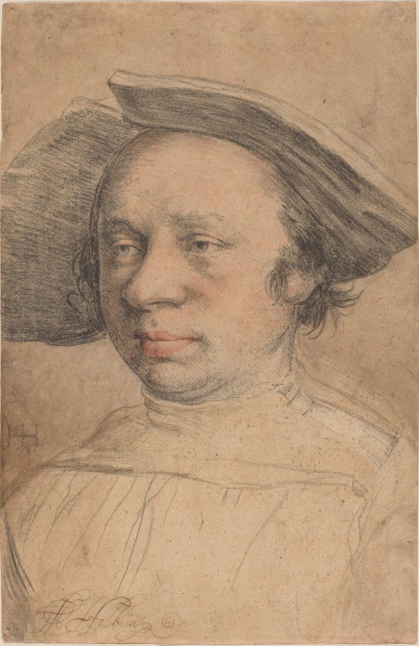 Portret van een Man met een Breedgerande Hoed door Swiss 16th Century after Hans Holbein the Younger