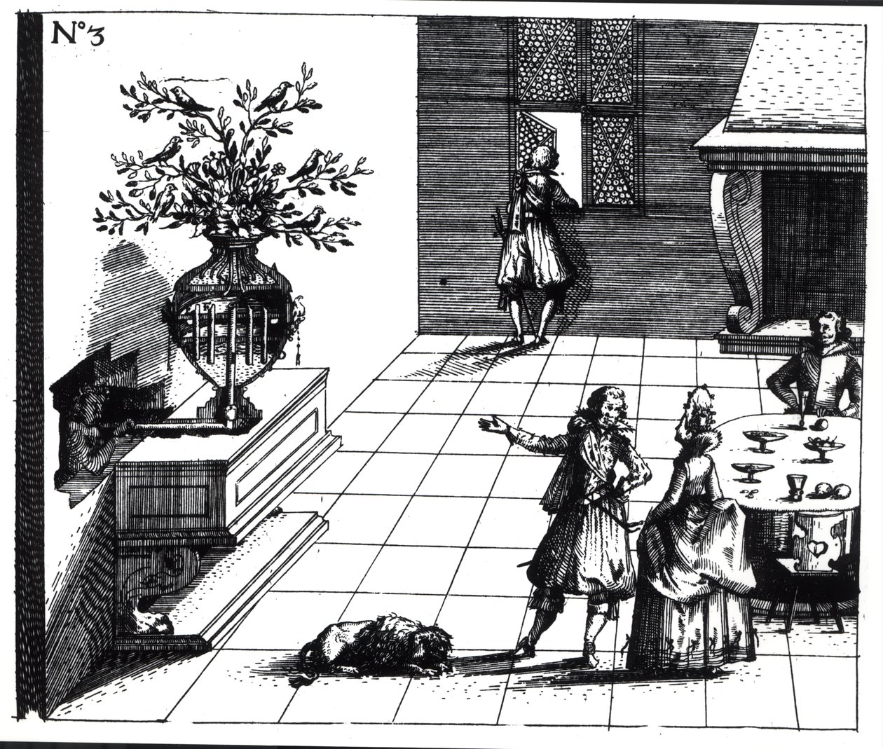 Vogelzang Muzikale Boom, gepubliceerd ca. 1670 door Swiss School