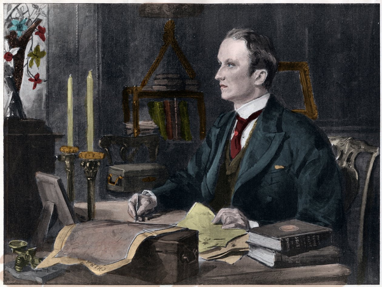 Portret van George Curzon, 1e Markies Curzon van Kedleston, onderkoning van India door Sydney Prior after Hall