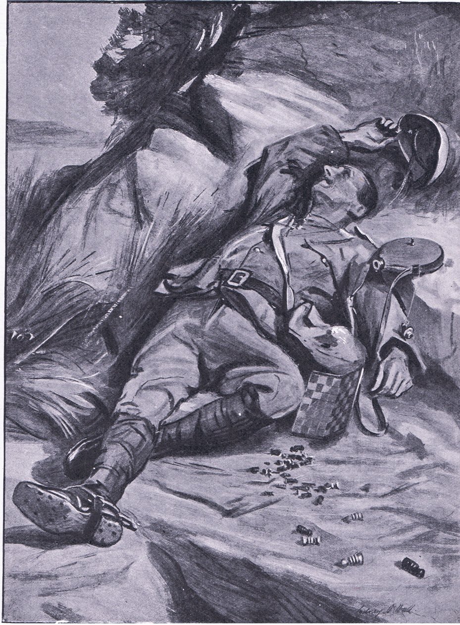 Slechts een pion, uit After Pretoria: The Guerilla War gepubliceerd door Harmsworth Bros Limited, 1901 door Sydney Prior Hall