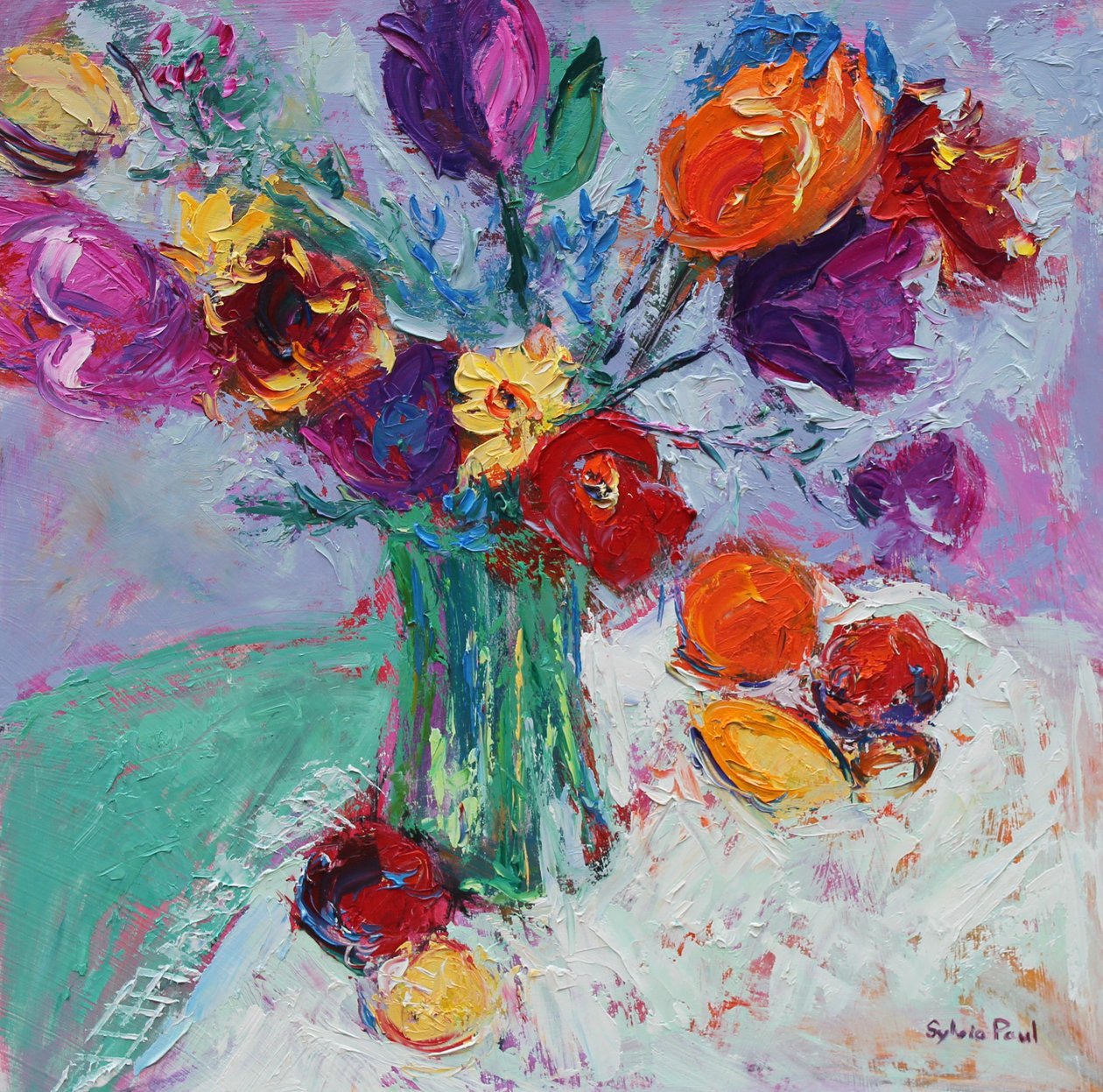 Tulpen en Fruit door Sylvia Paul