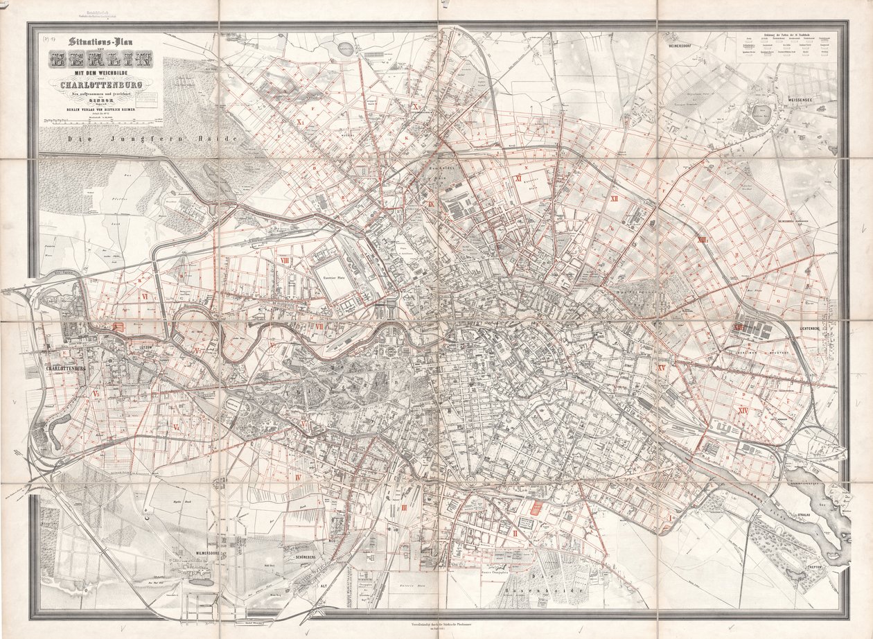 Situatieplan van Berlijn met de omgeving en Charlottenburg, nieuw opgenomen en getekend door Sineck door T. Sineck