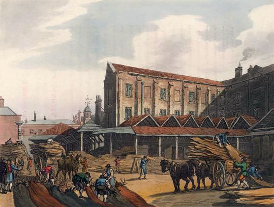 Leadenhall Market, uit Ackermanns Microcosm of London door T. and Pugin Rowlandson