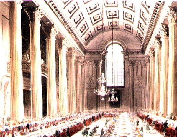 De Egyptische Hal, Mansion House, uit Ackermann