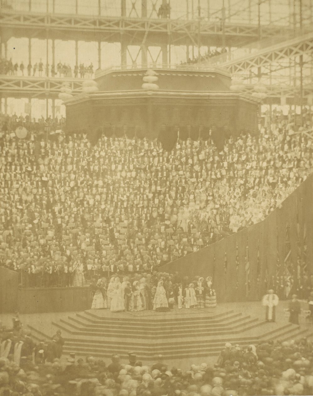 Koningin Victoria Voorzitter bij de Heropening van het Gereconstrueerde Crystal Palace in Sydenham, 1854 door T. R. Williams