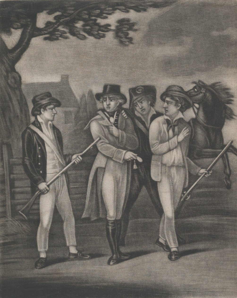 De gevangenneming van majoor André door de onkreukbare Paulding, Williams en Vanvert, 4 juli 1812 door T. W. Freeman