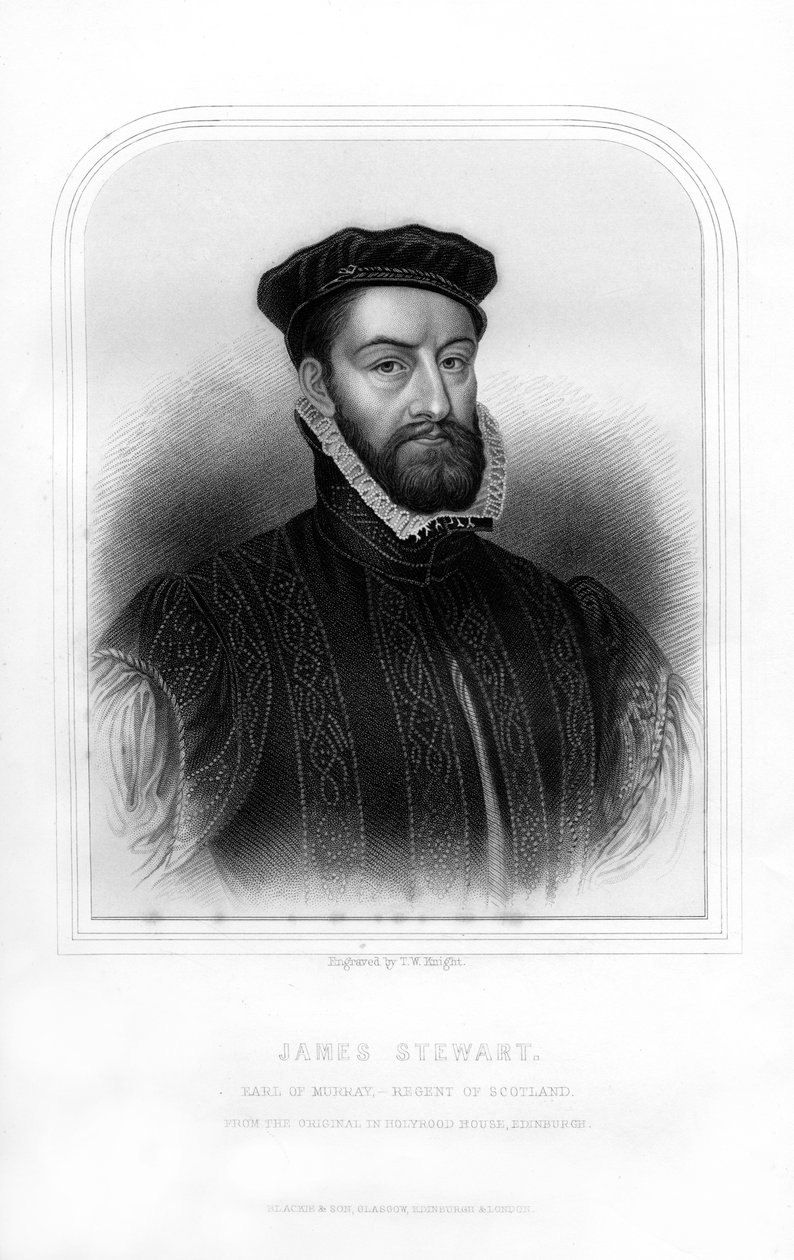 James Stewart, 1e Graaf van Moray, Regent van Schotland, 1870 door T. W. Knight