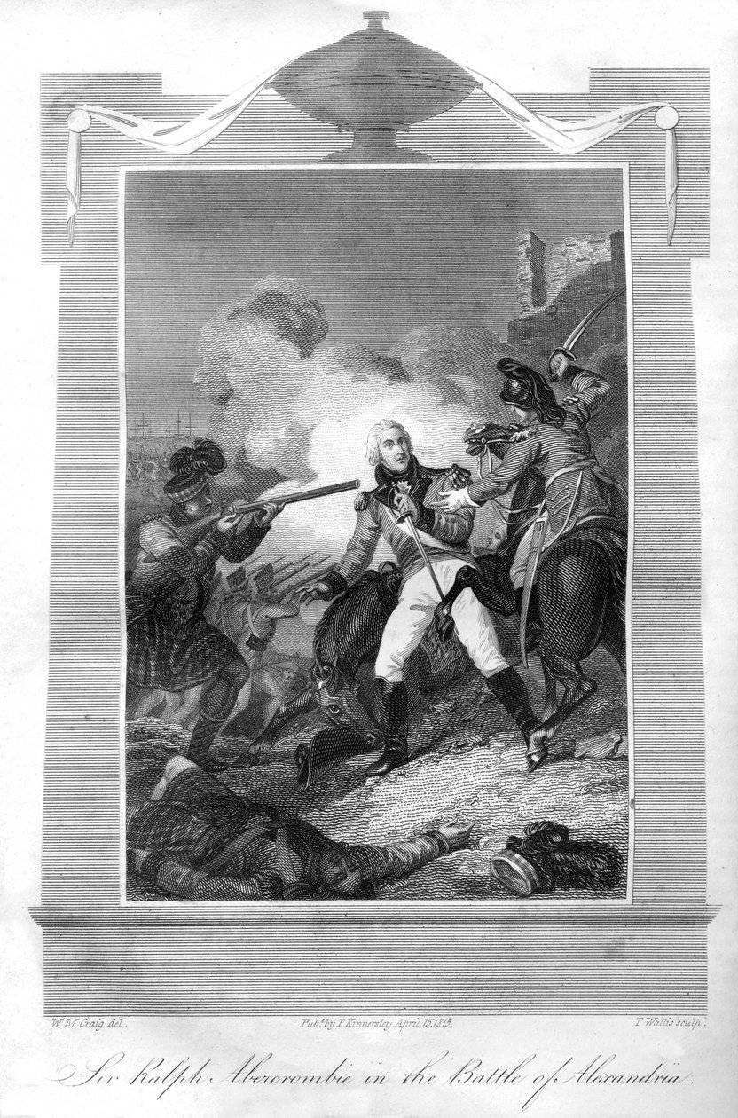 Sir Ralph Abercrombie 1734-1801 in de Slag bij Alexandrië, 1816 door T. Wallis