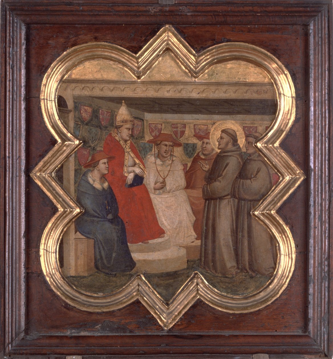 St. Franciscus voor de paus en kardinalen door Taddeo Gaddi