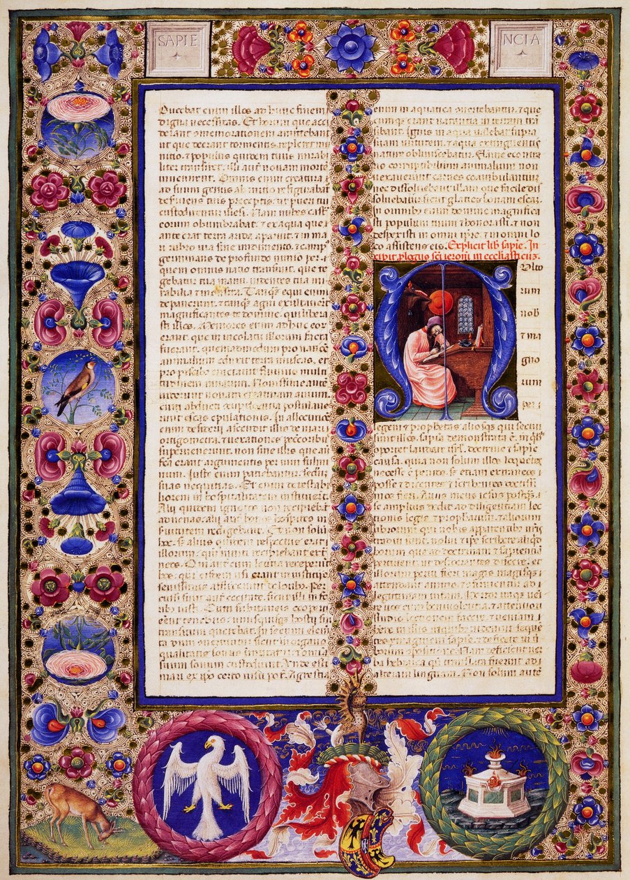 Incipit uit het Boek Jezus Sirach, uit Deel I van de Bijbel van Borso d