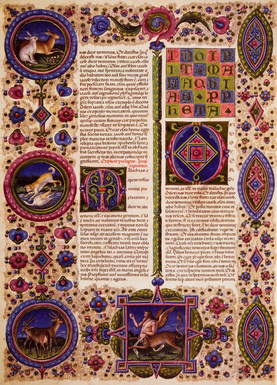 Incipit uit het Boek van Zefanja, uit Deel II van de Bijbel van Borso d