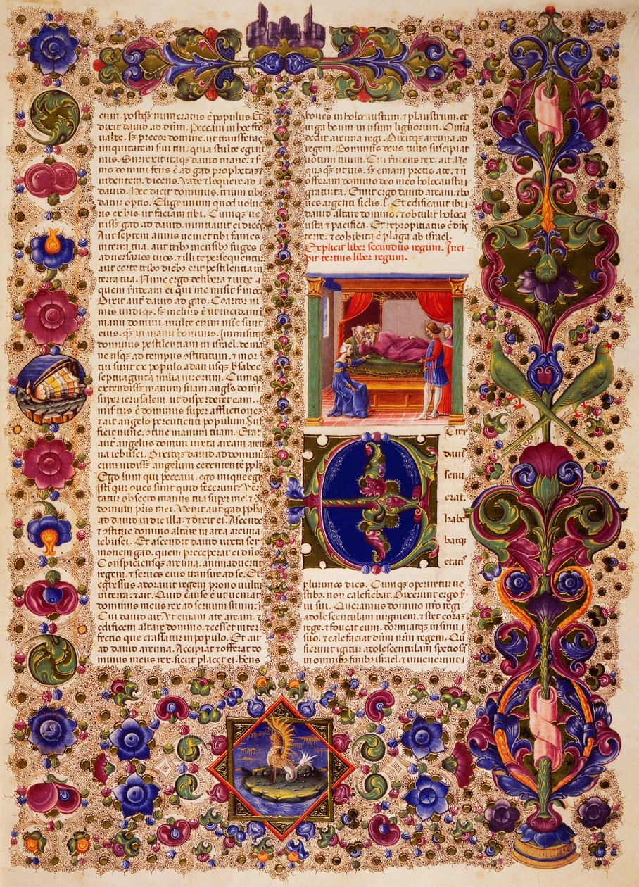 Incipit uit het eerste Boek der Koningen, uit Volume I van de Bijbel van Borso d
