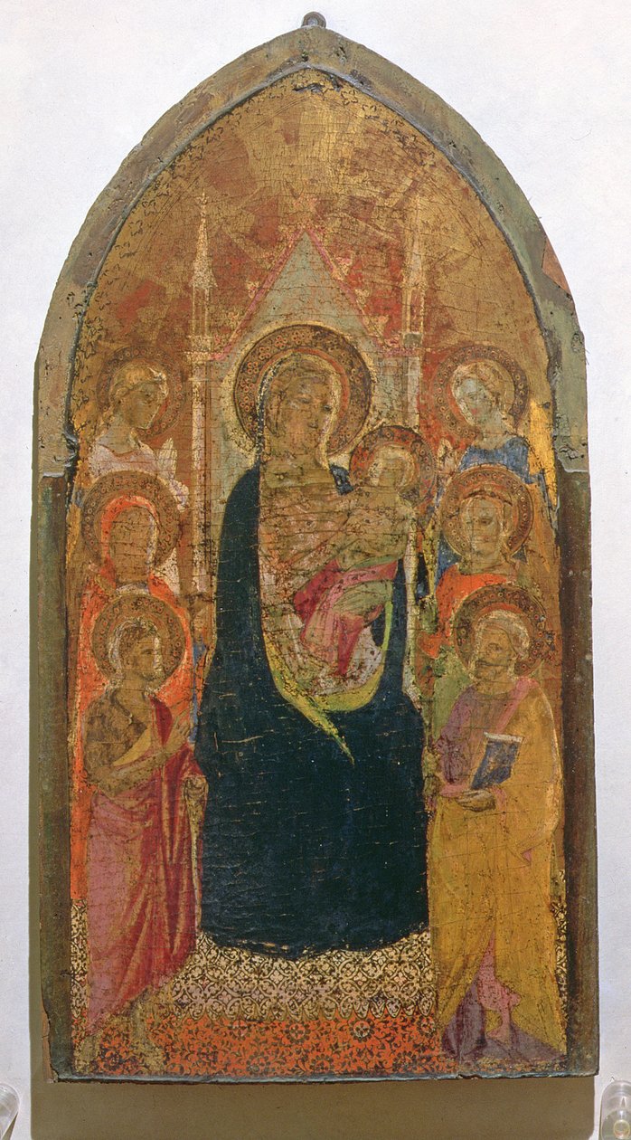 Madonna en Kind met Heiligen door Taddeo Gaddi