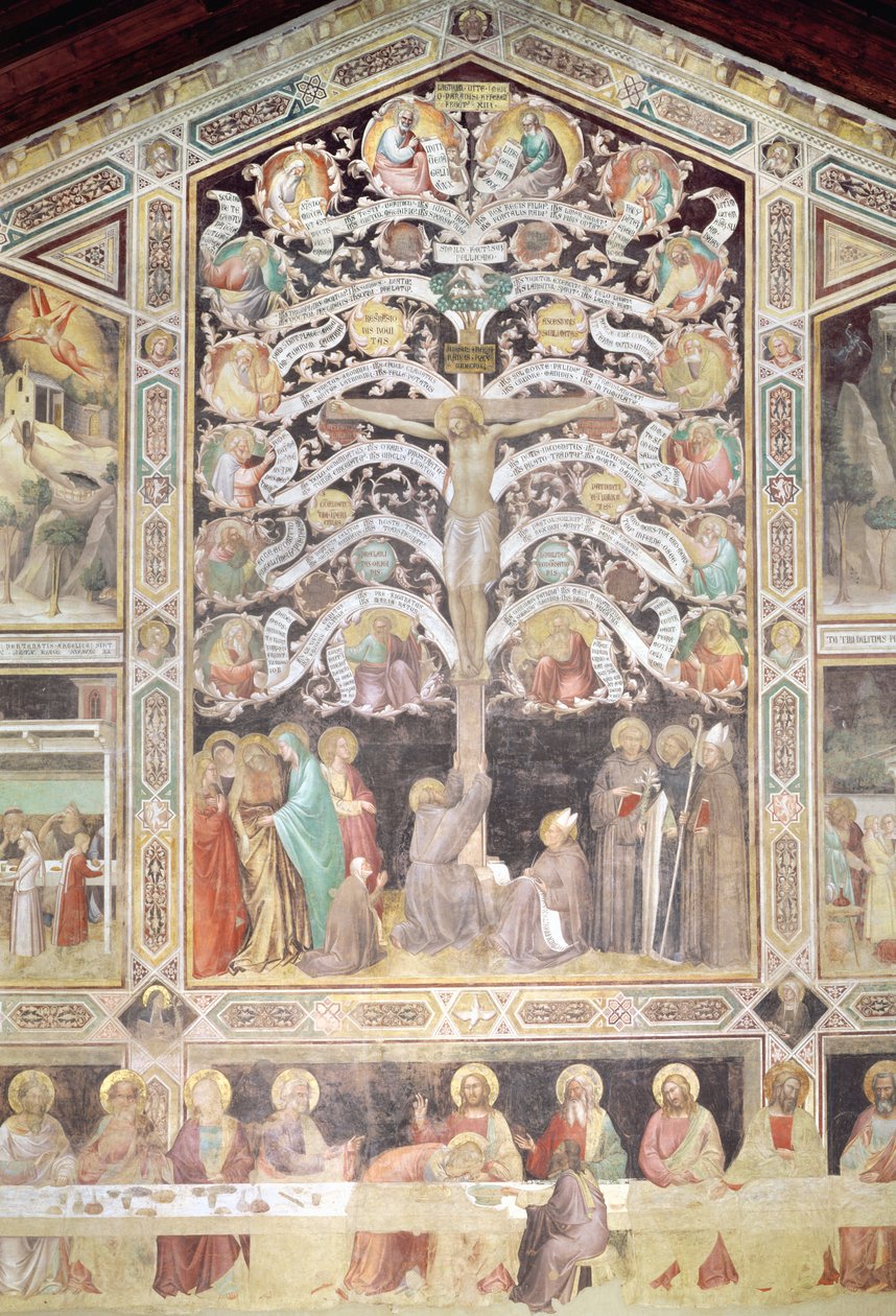De Boom des Levens en Het Laatste Avondmaal (detail) door Taddeo Gaddi