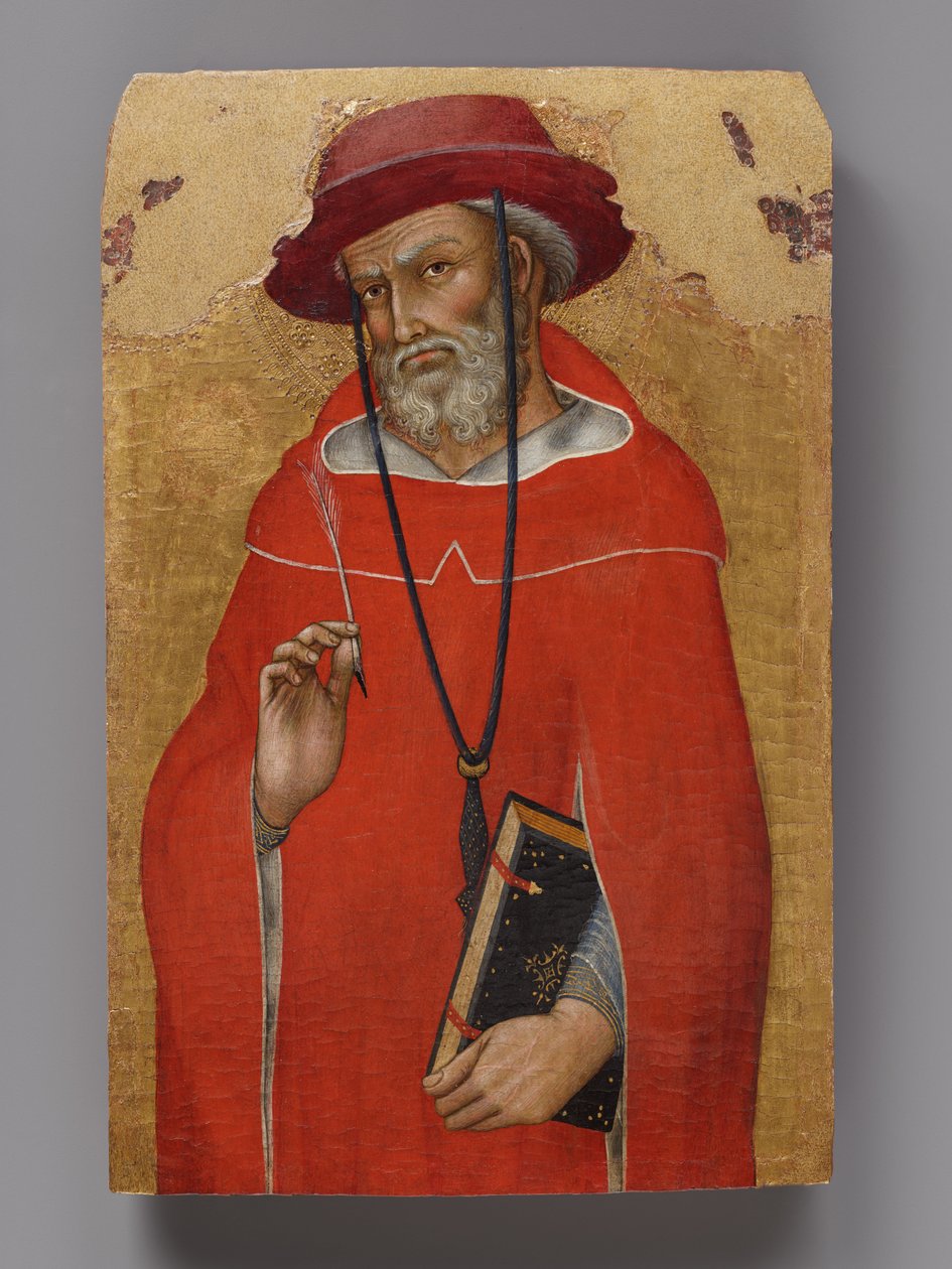 Sint-Hiëronymus, een van twee panelen van een uiteengenomen altaarstuk door Taddeo di Bartolo