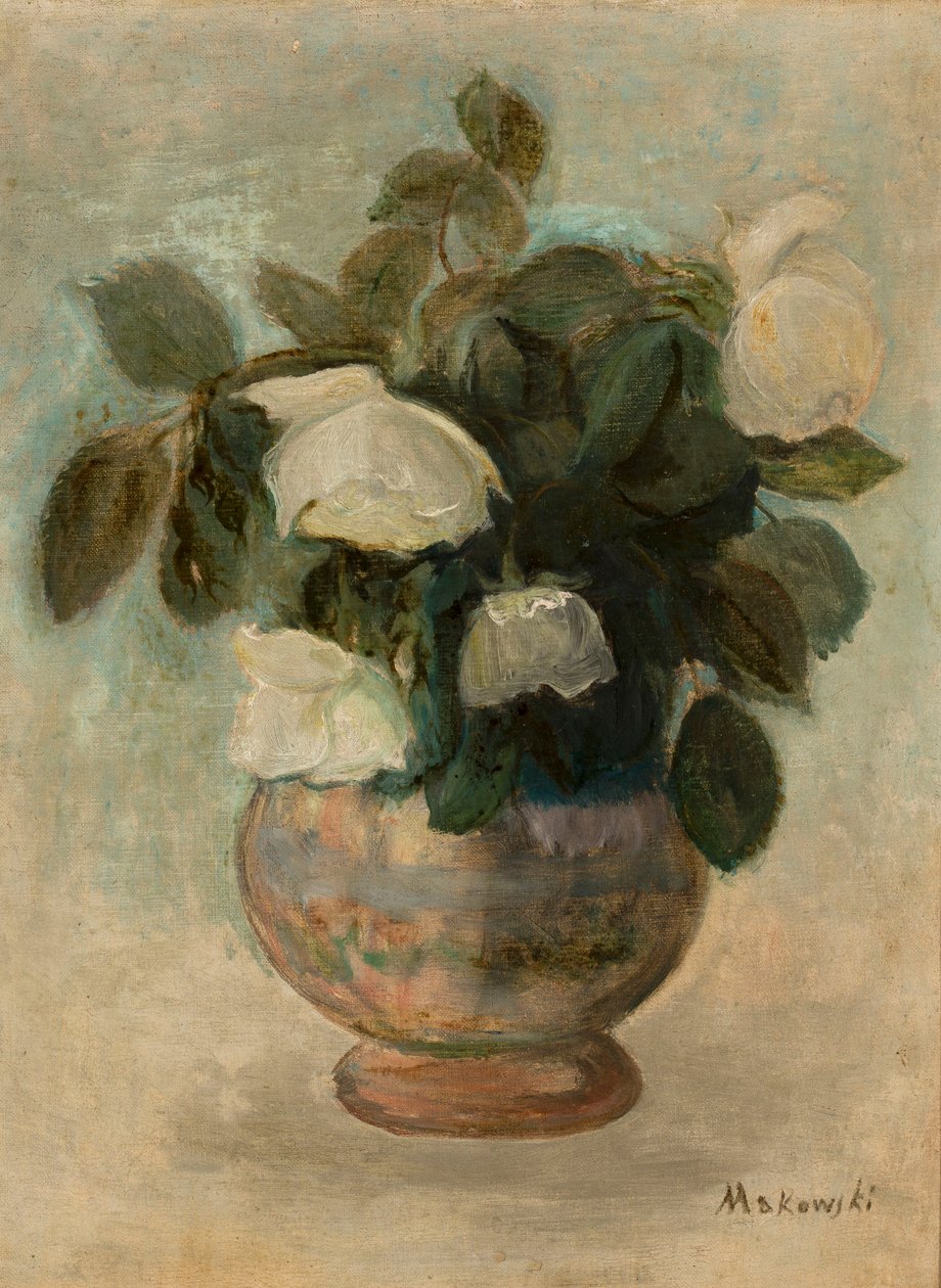 Witte rozen door Tadeusz Makowski