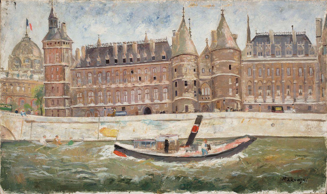 De oever van de Seine door Tadeusz Makowski