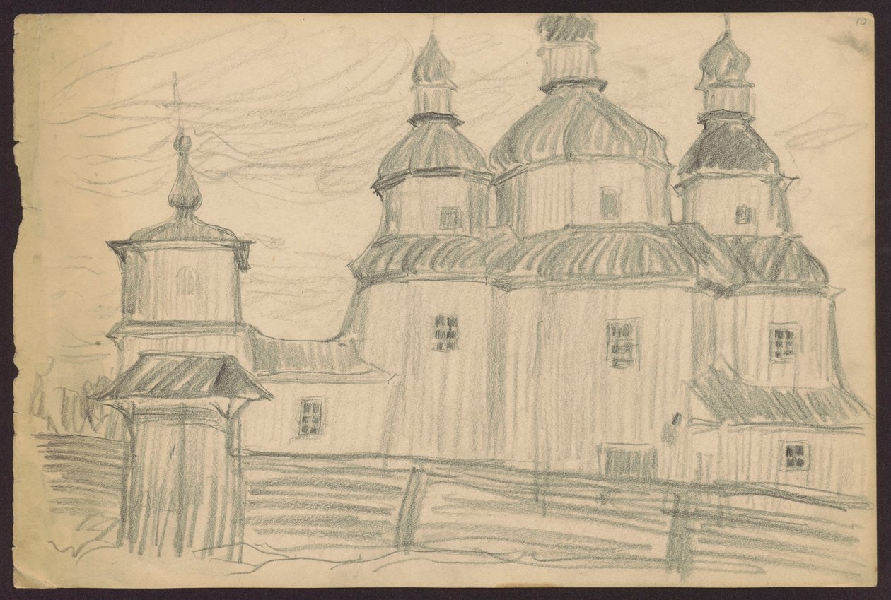 Kleine orthodoxe kerk door Tadeusz Makowski