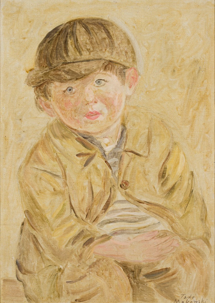 Jongen met platte pet door Tadeusz Makowski