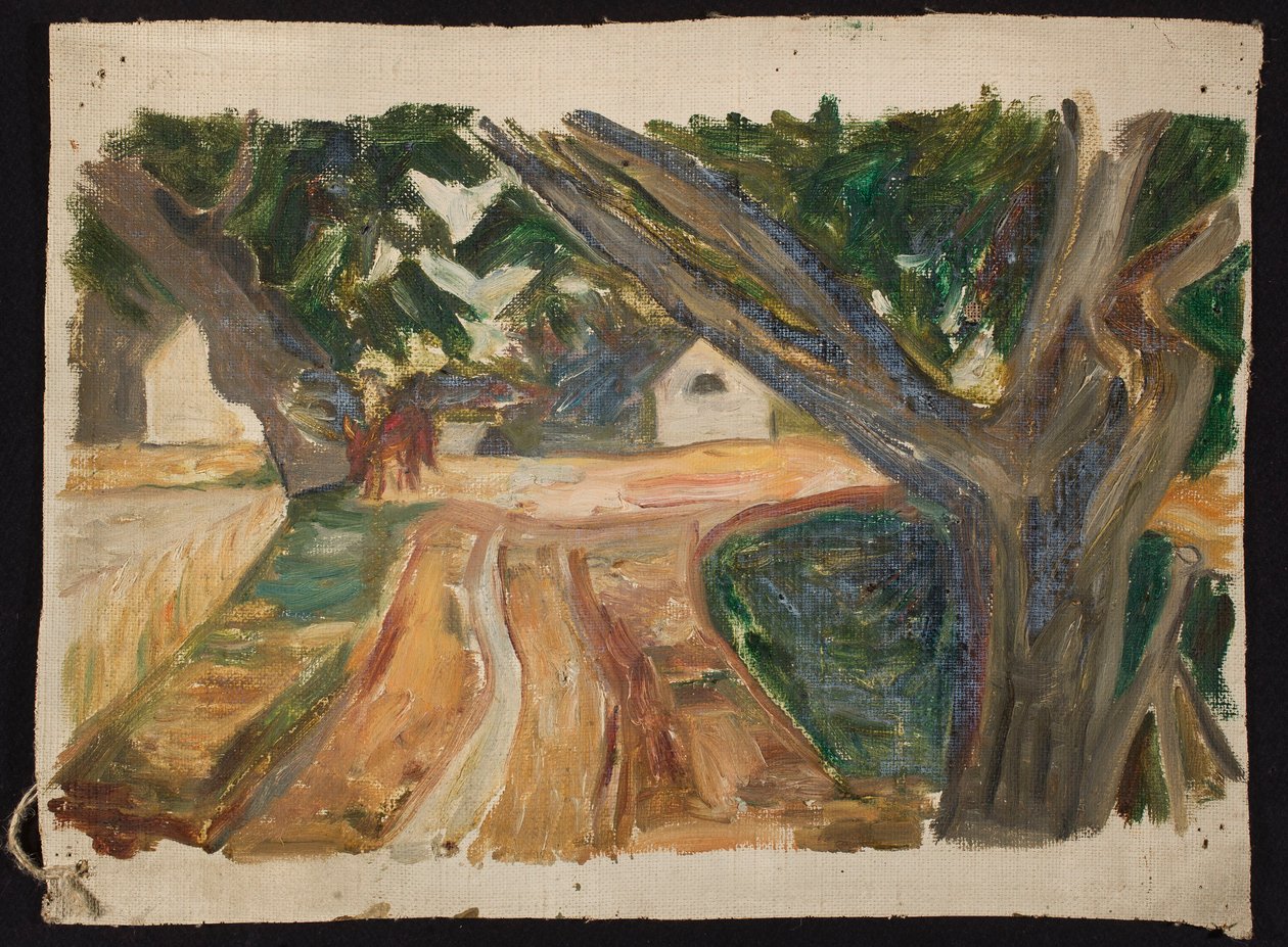 Bomen langs de weg door Tadeusz Makowski