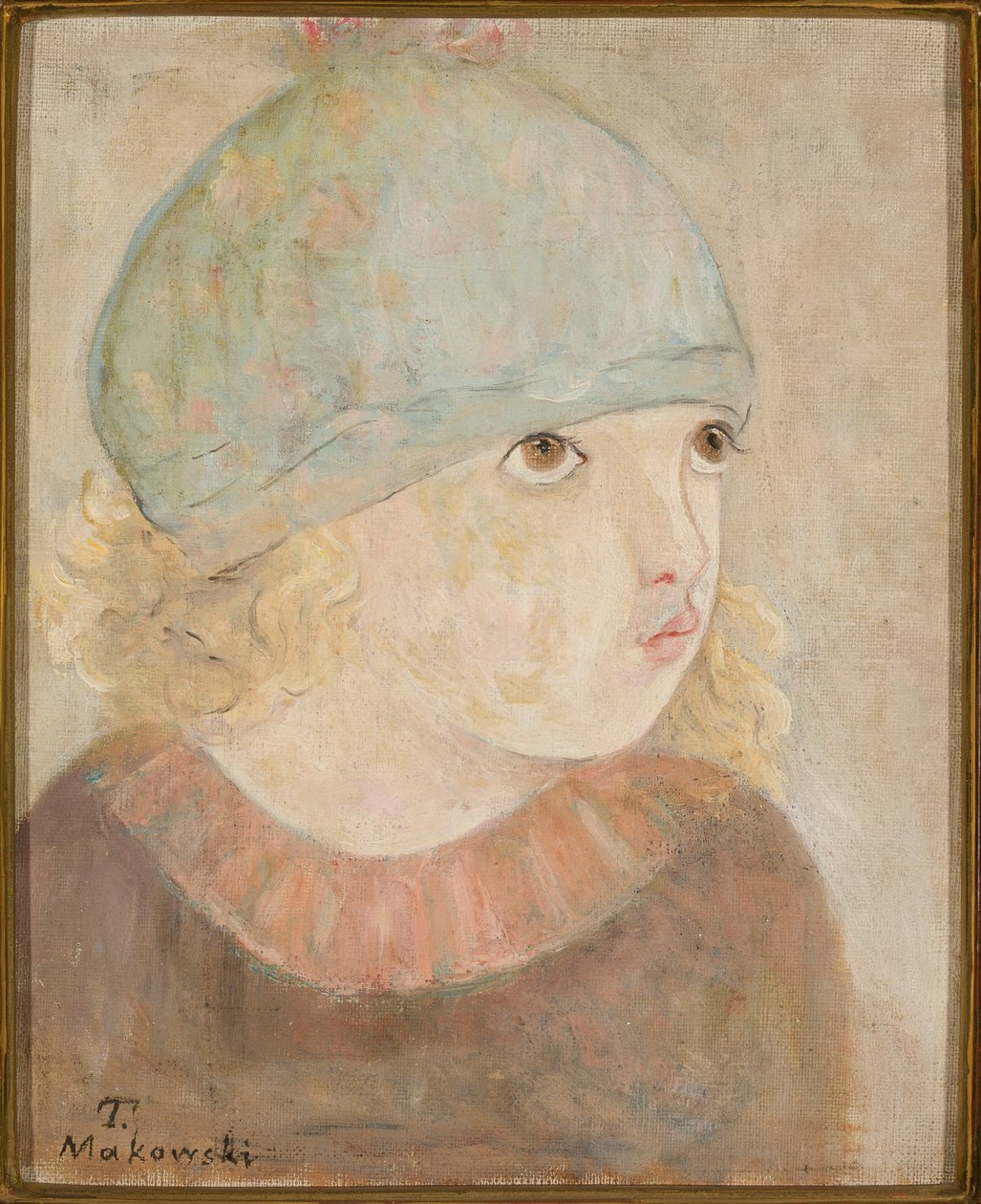 Meisje met blauwe muts (Meisje) door Tadeusz Makowski