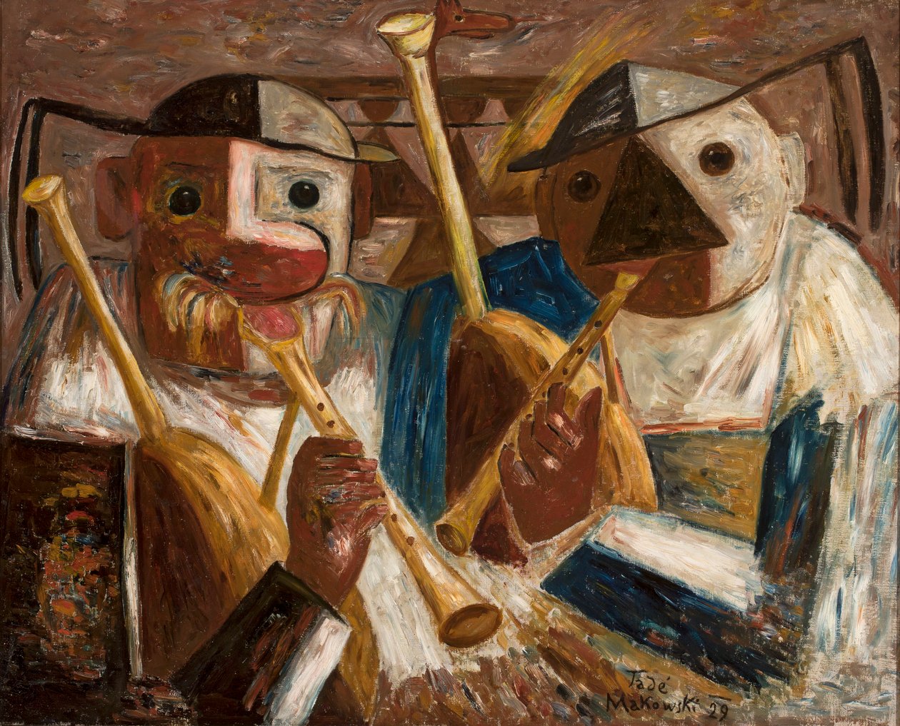 Kobziarze (doedelzakspelers) door Tadeusz Makowski