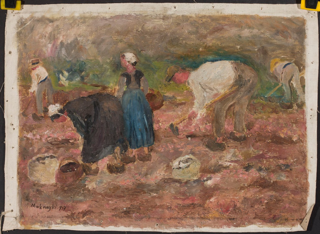 Aardappelen rooien door Tadeusz Makowski