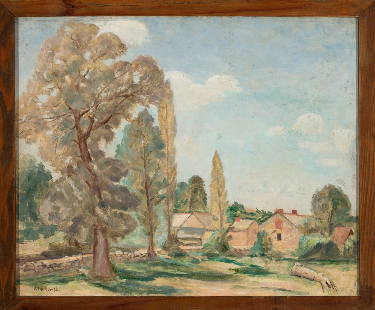 Landelijk landschap met bomen door Tadeusz Makowski