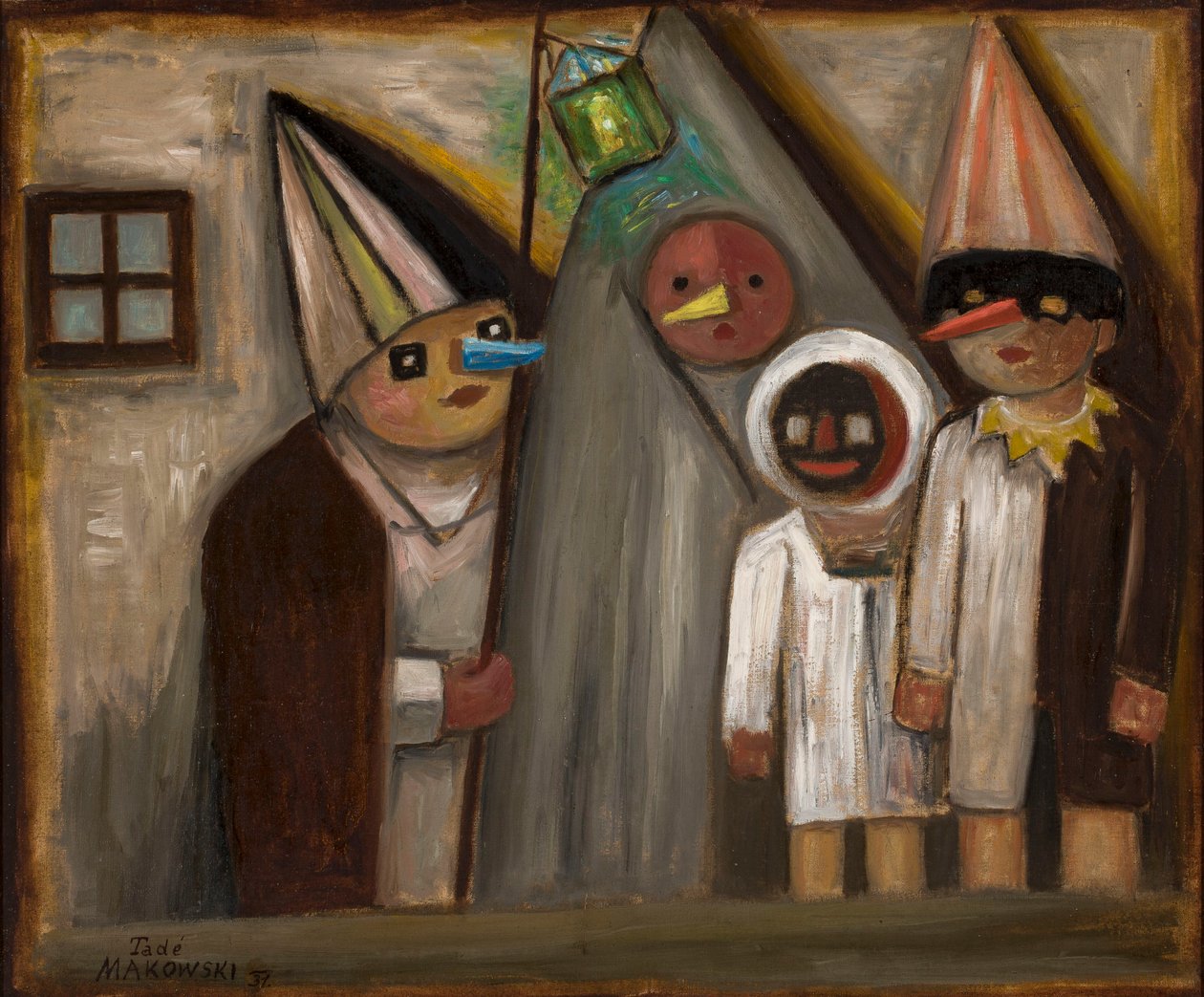 Maskerade in het donker door Tadeusz Makowski