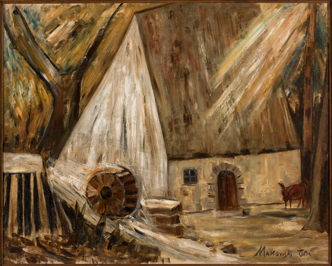 De molen (in Banay) door Tadeusz Makowski