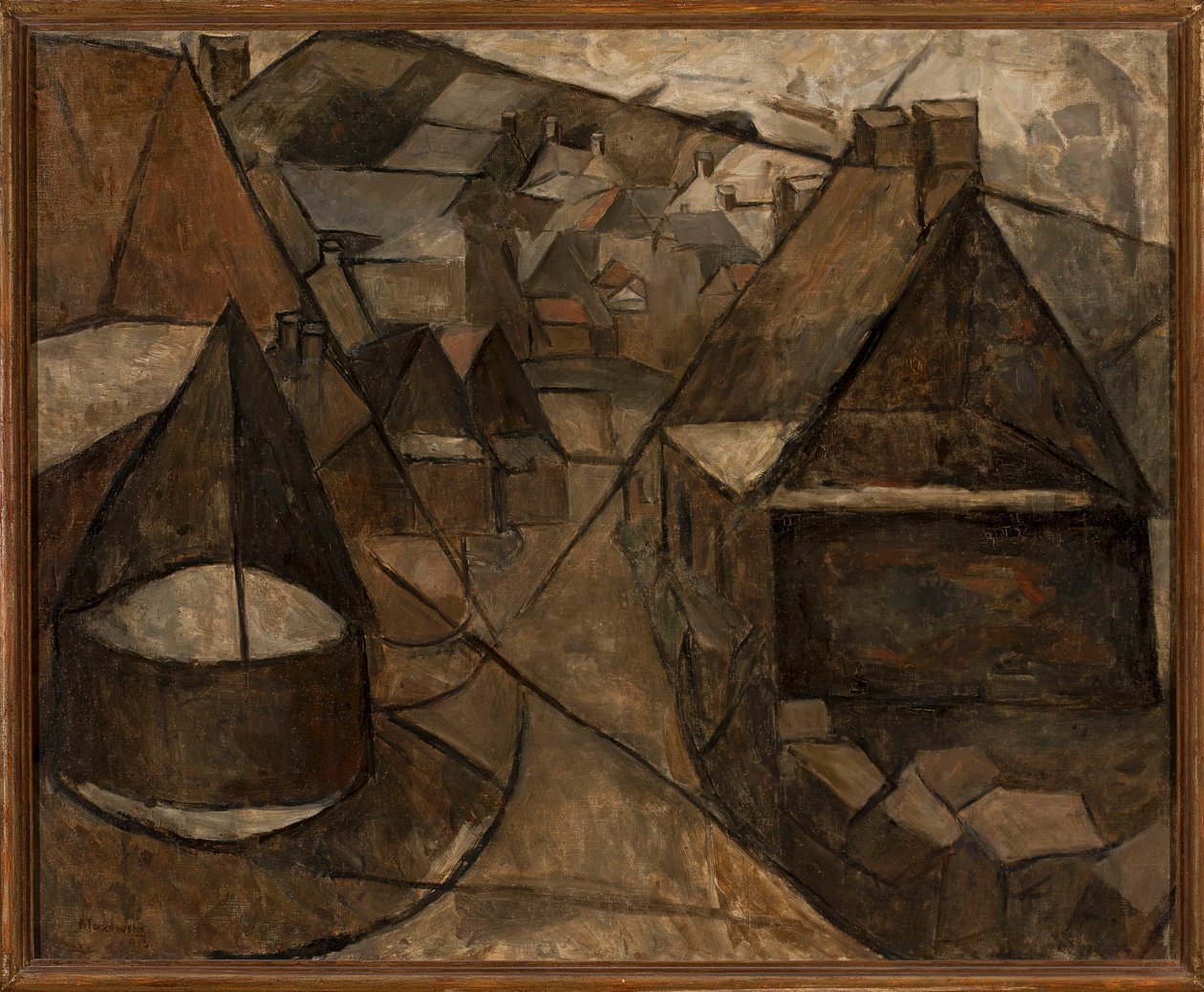Een Bretons landschap met een waterput door Tadeusz Makowski
