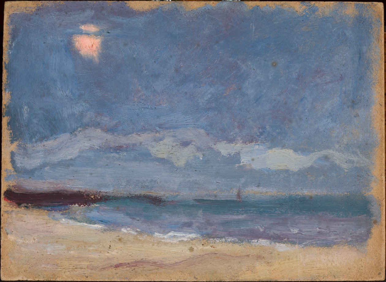 Zeegezicht (zon achter een wolk) door Tadeusz Makowski