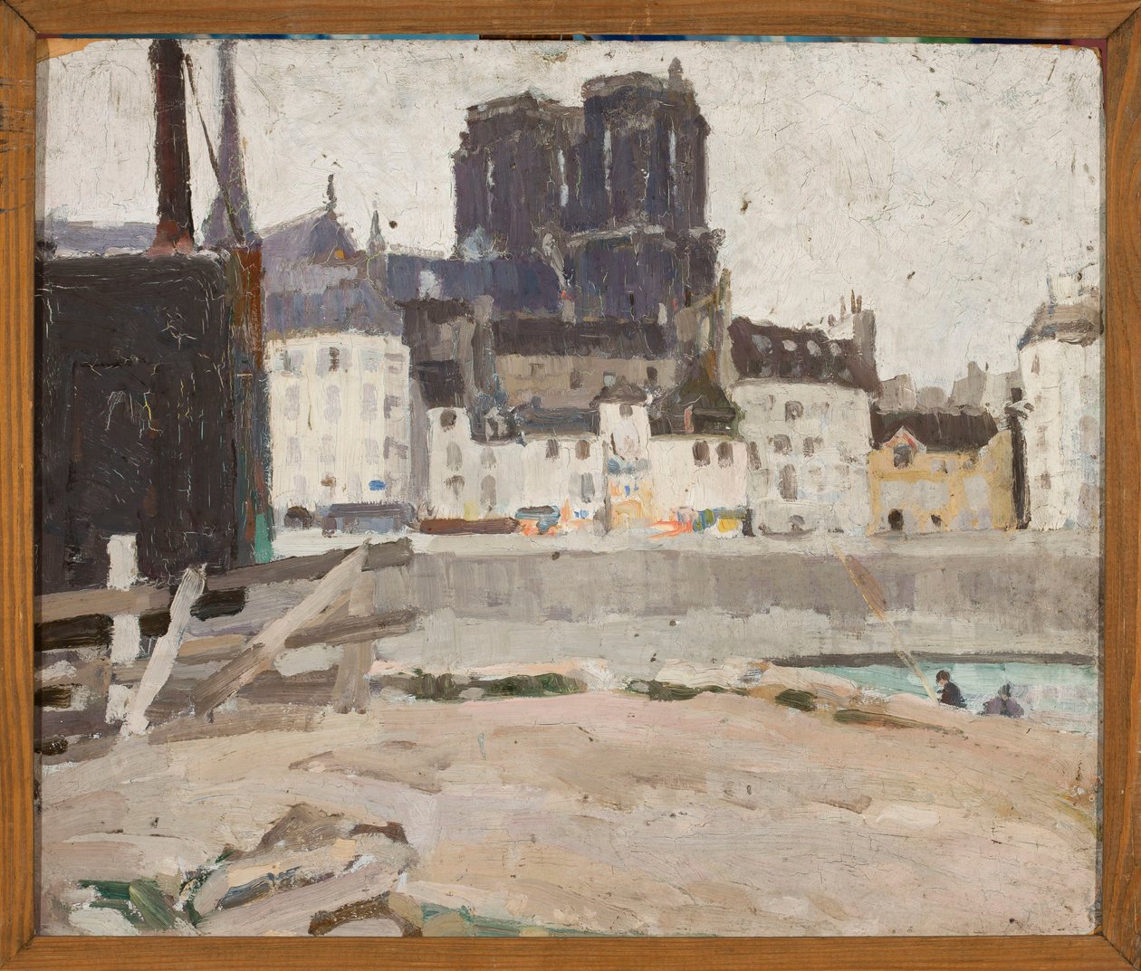 Landschap met de kathedraal Notre-Dame door Tadeusz Makowski