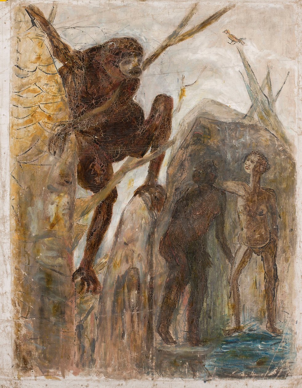 Landschap met een aap door Tadeusz Makowski