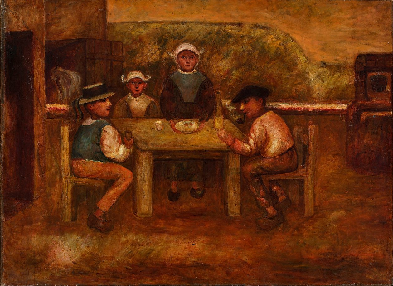 Maaltijd van de boeren door Tadeusz Makowski