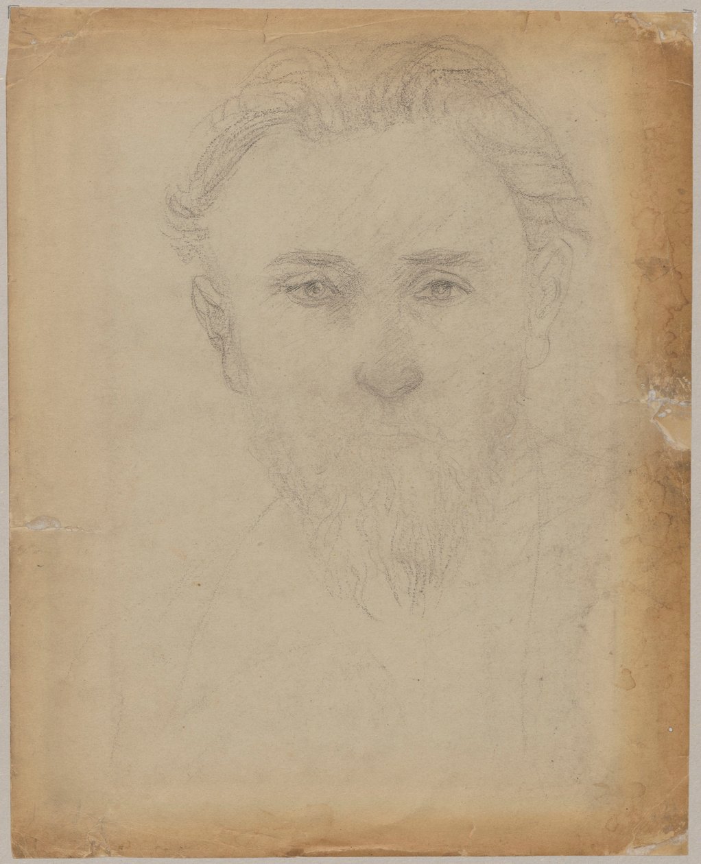 Portretstudie van een jonge man met baard door Tadeusz Makowski
