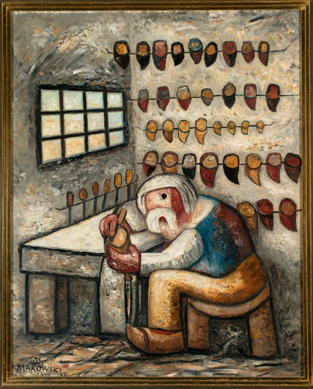 De schoenmaker door Tadeusz Makowski
