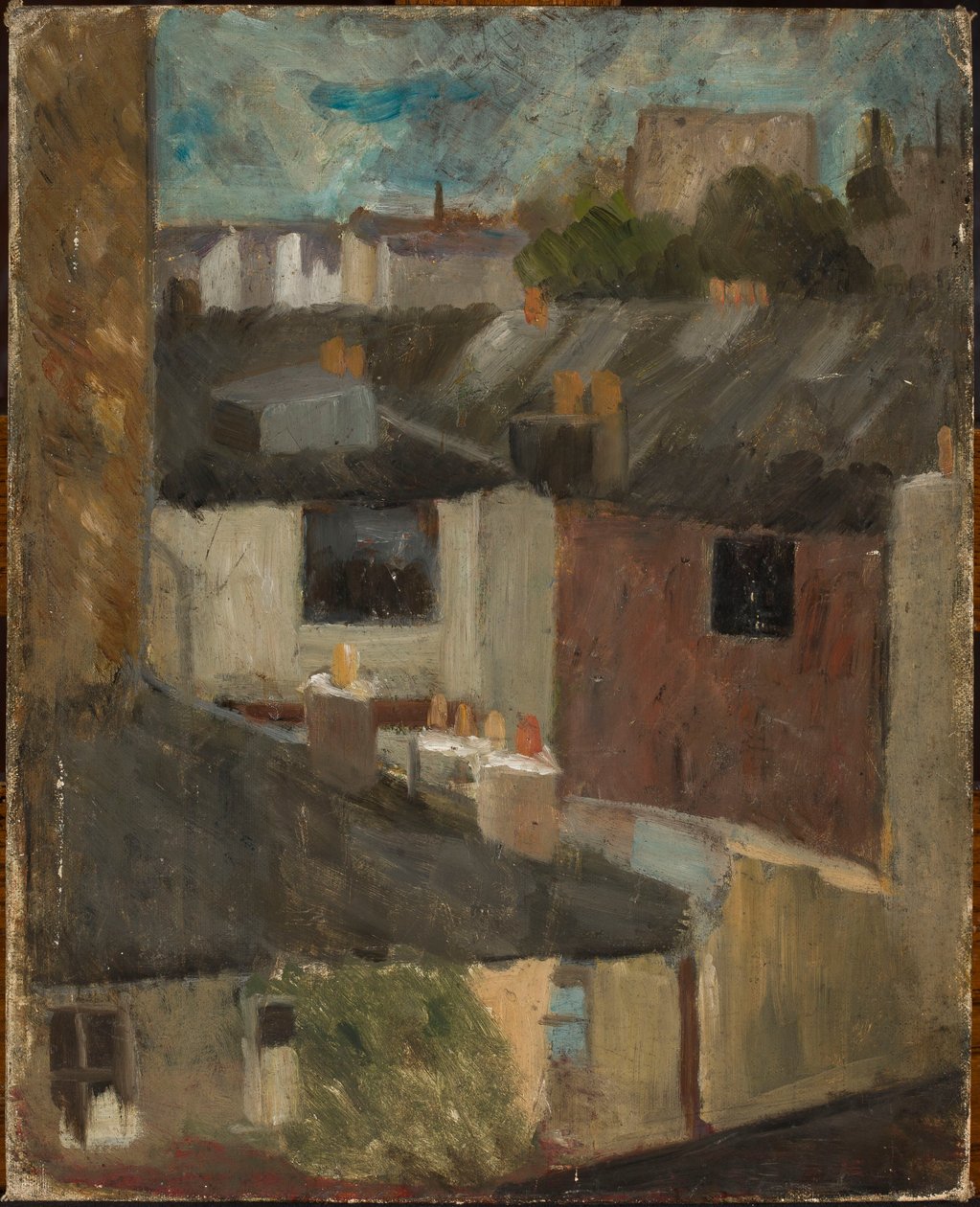 Uitzicht door het raam van het atelier door Tadeusz Makowski
