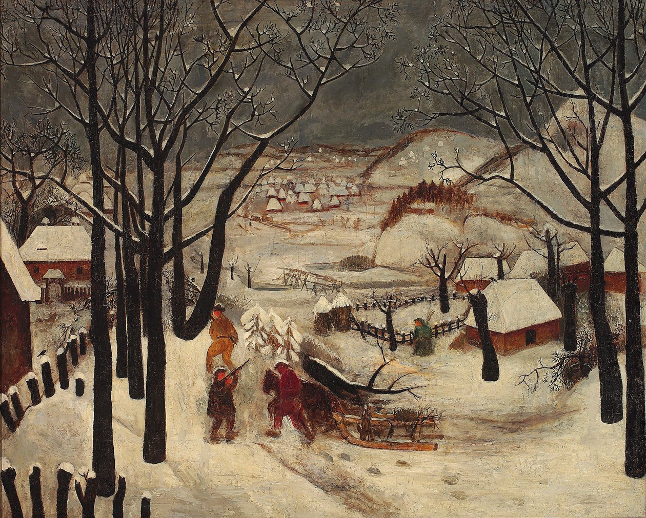 Winter door Tadeusz Makowski