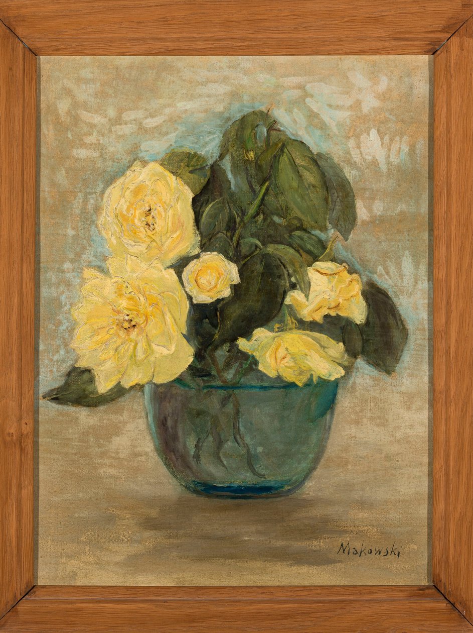 Gele rozen door Tadeusz Makowski