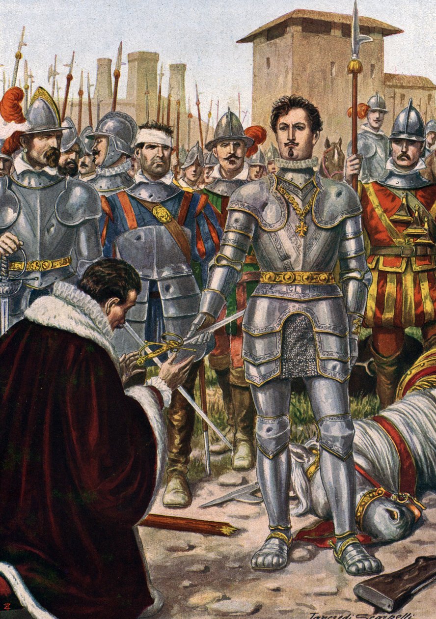 Oorlog van Italië (1521-1526): de Slag bij Pavia (24 februari 1525) door Tancredi Scarpelli