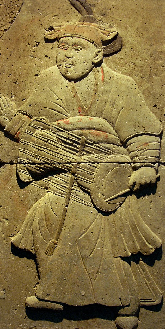 Stele met een muzikant (terracotta) door Tang Dynasty Chinese School