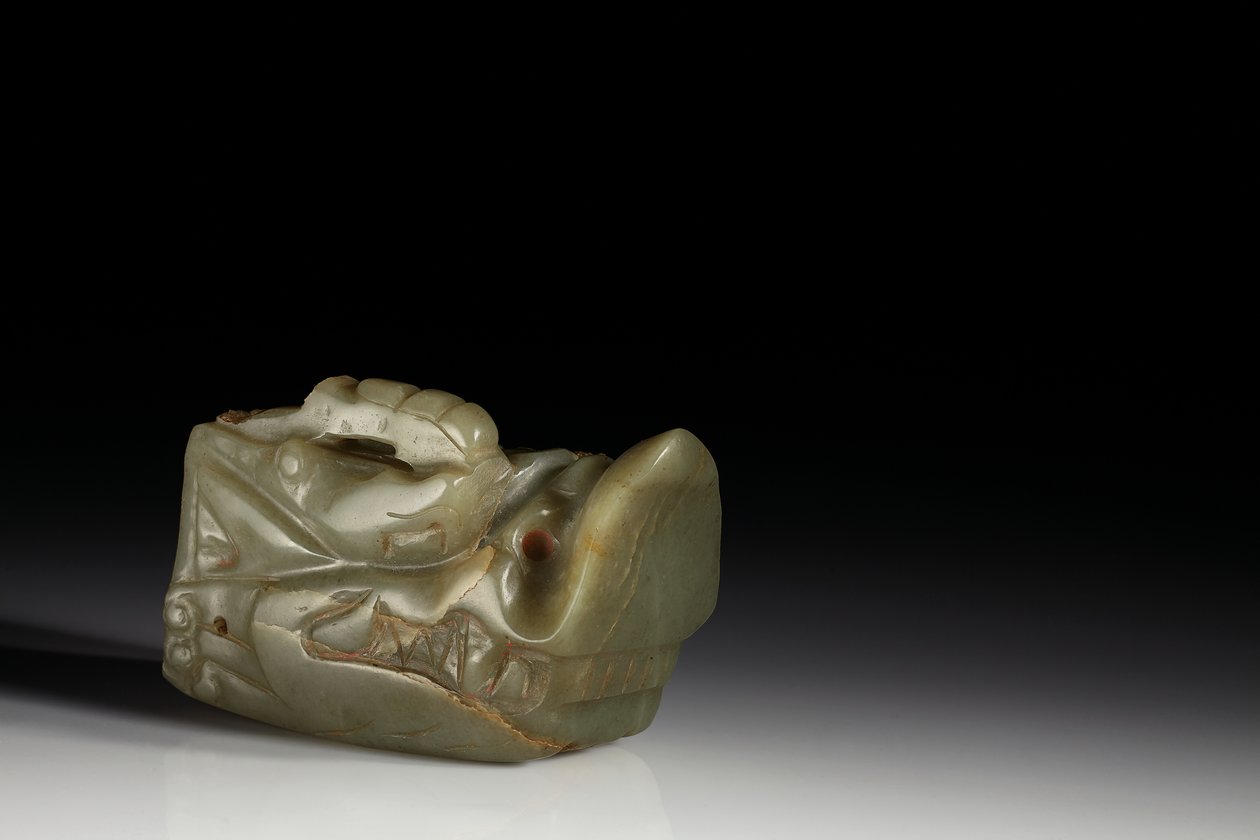 De Junkunc Jade Drakenkop door Tang Dynasty Chinese School
