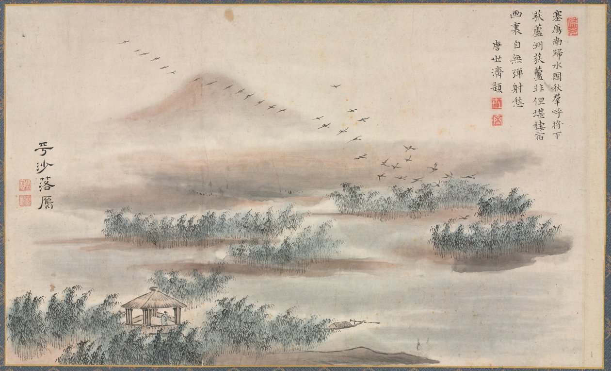 Een van Acht Zichten op de Xiao en Xiang Rivieren, 1788 door Tani Bunch