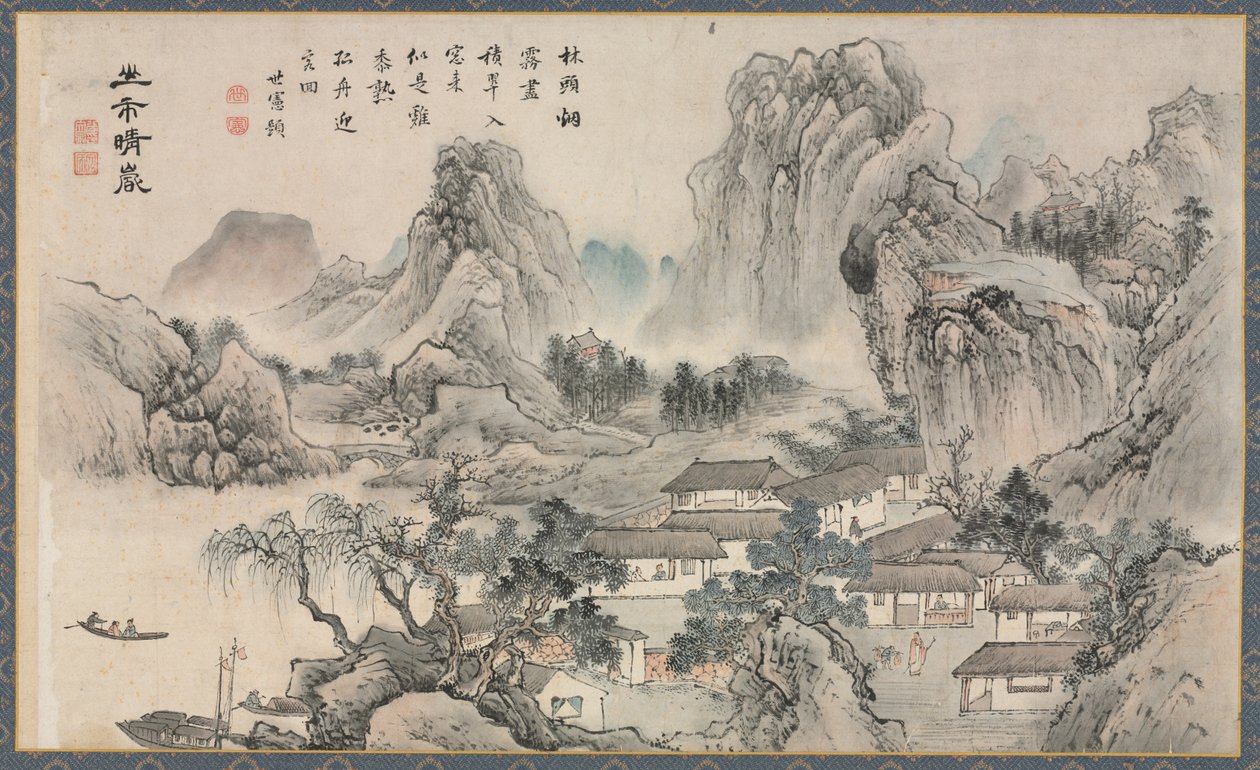 Gezichten op de Xiao en Xiang rivieren door Tani Buncho