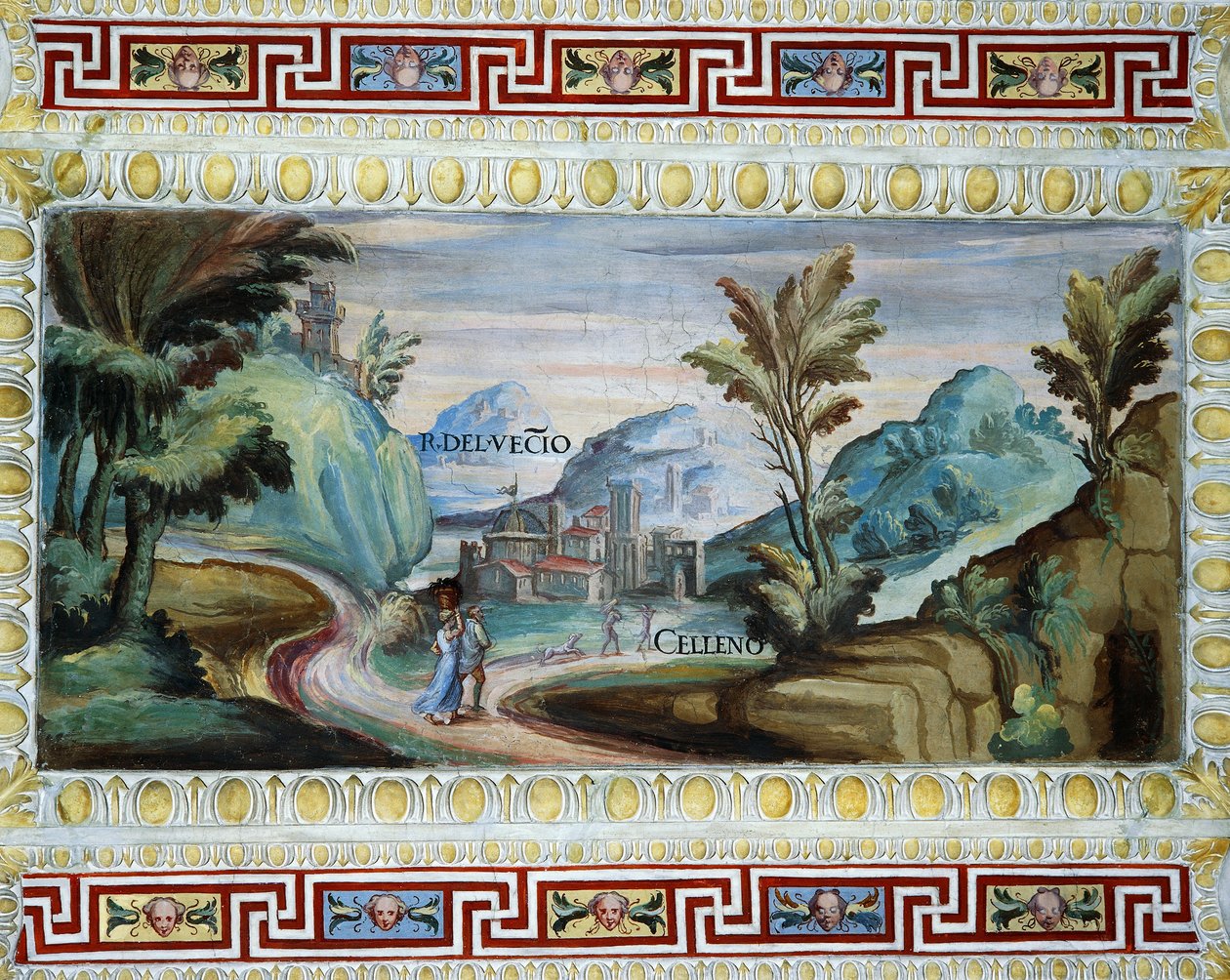 Uitzicht op Celleno door Tarquinio Ligustri