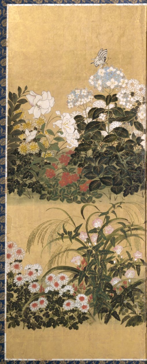 Bloemen en vlinders door Tawaraya Sotatsu