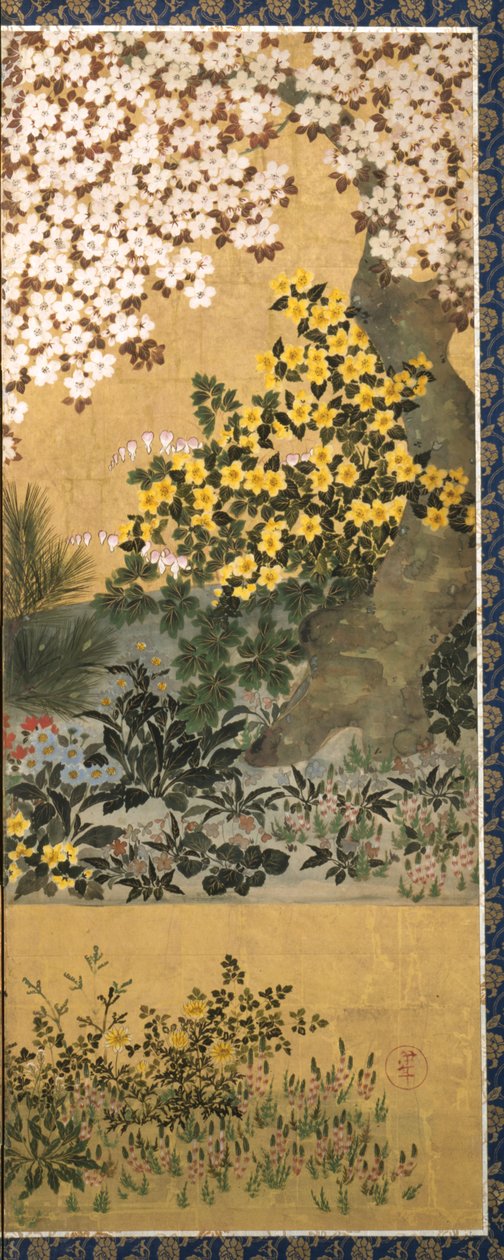 Bloemen en vlinders door Tawaraya Sotatsu