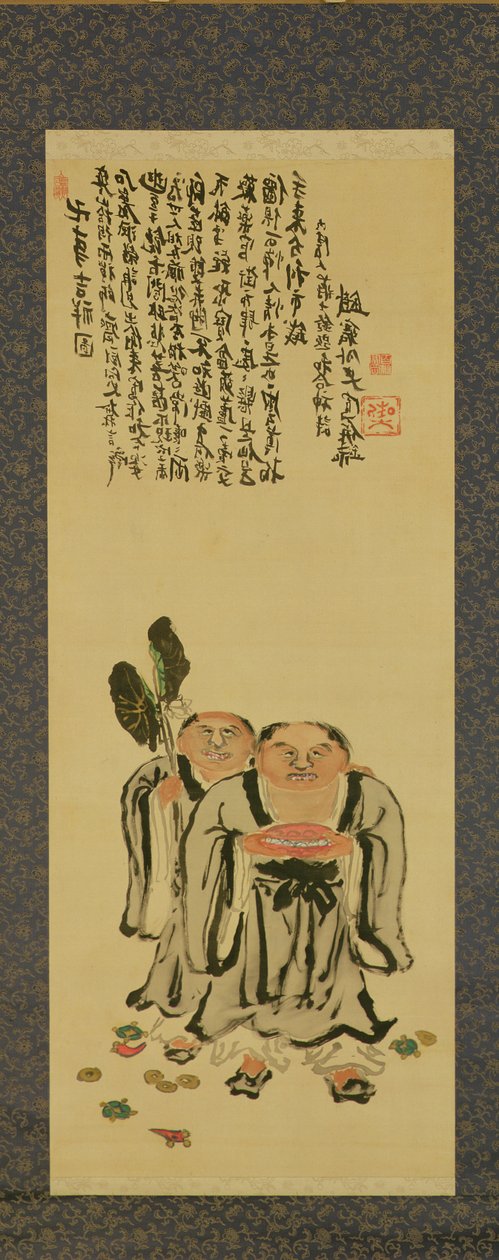 Kanzan en Jittoku door Tessai Tomioka (1836-1924) door Tessai Tomioka